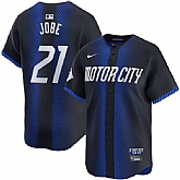 Men's Detroit Tigers #21 Jackson Jobe Navy City Connect Cool Base Stitched Jersey Dzhi,baseball caps,new era cap wholesale,wholesale hats